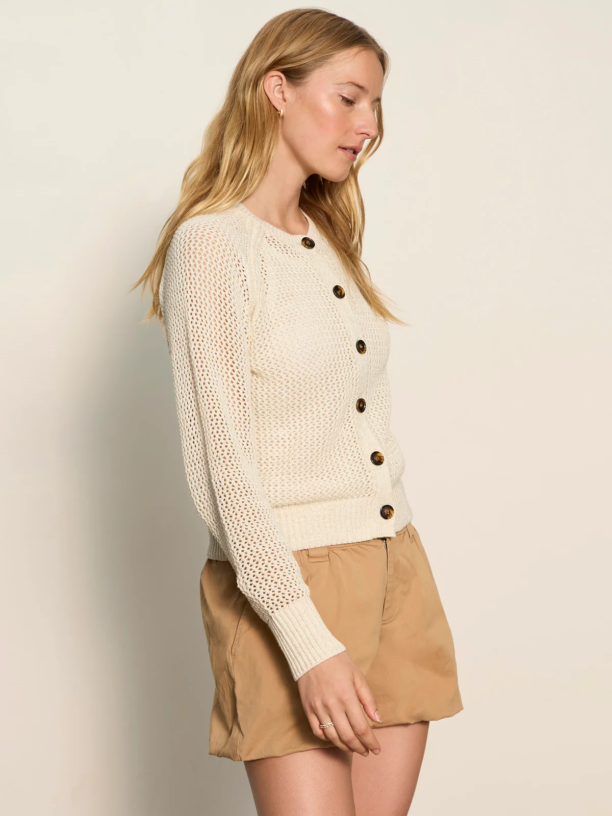 Metallic Open Knit Cardi Collagen - Image 3