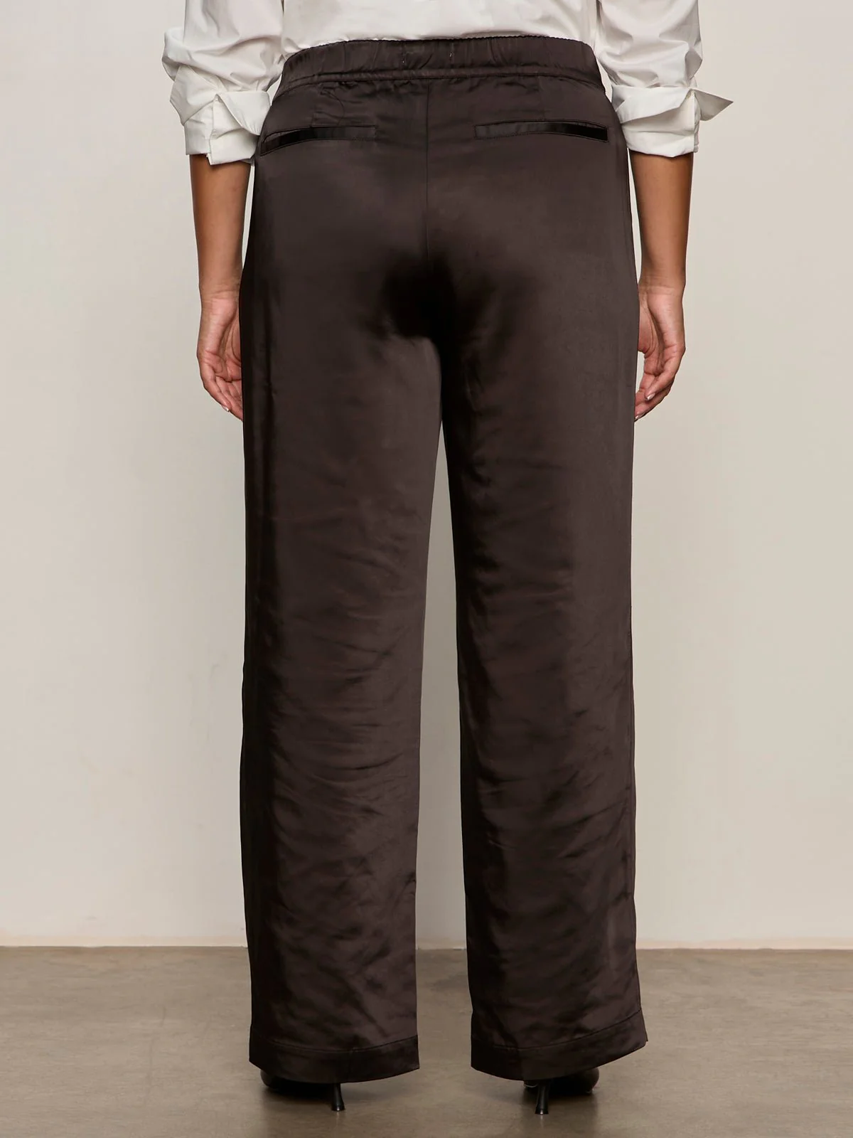 Modern Satin Trouser Black Extended Sizing - Image 3