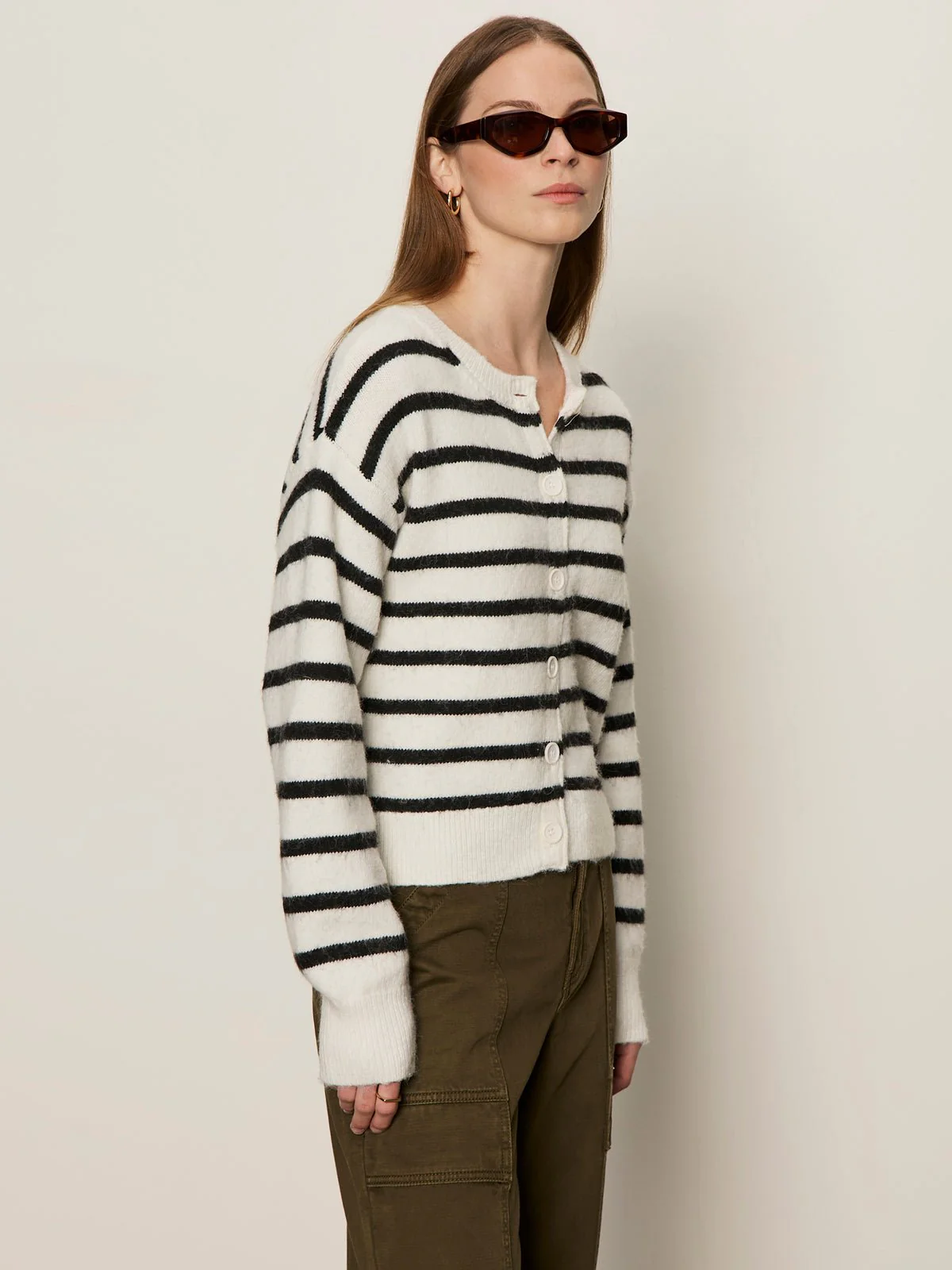 Must-Have Cardi Chalk With Black Stripe - Image 3
