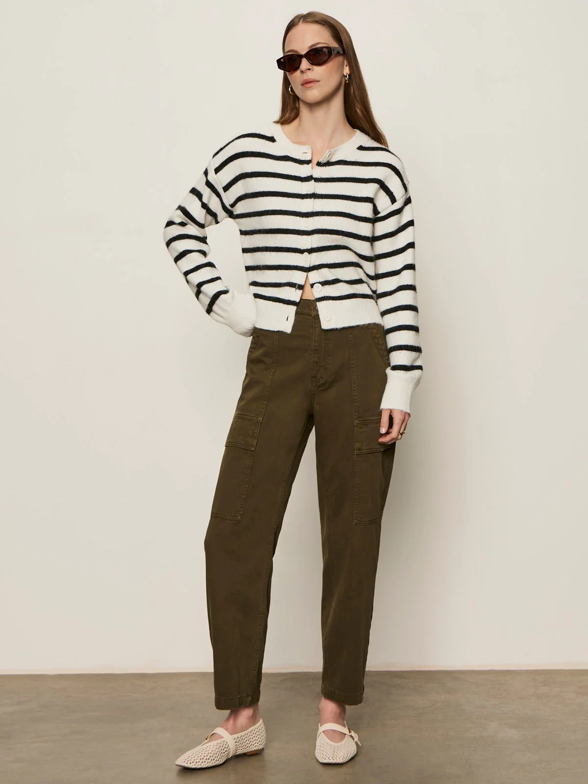 Must-Have Cardi Chalk With Black Stripe - Image 5