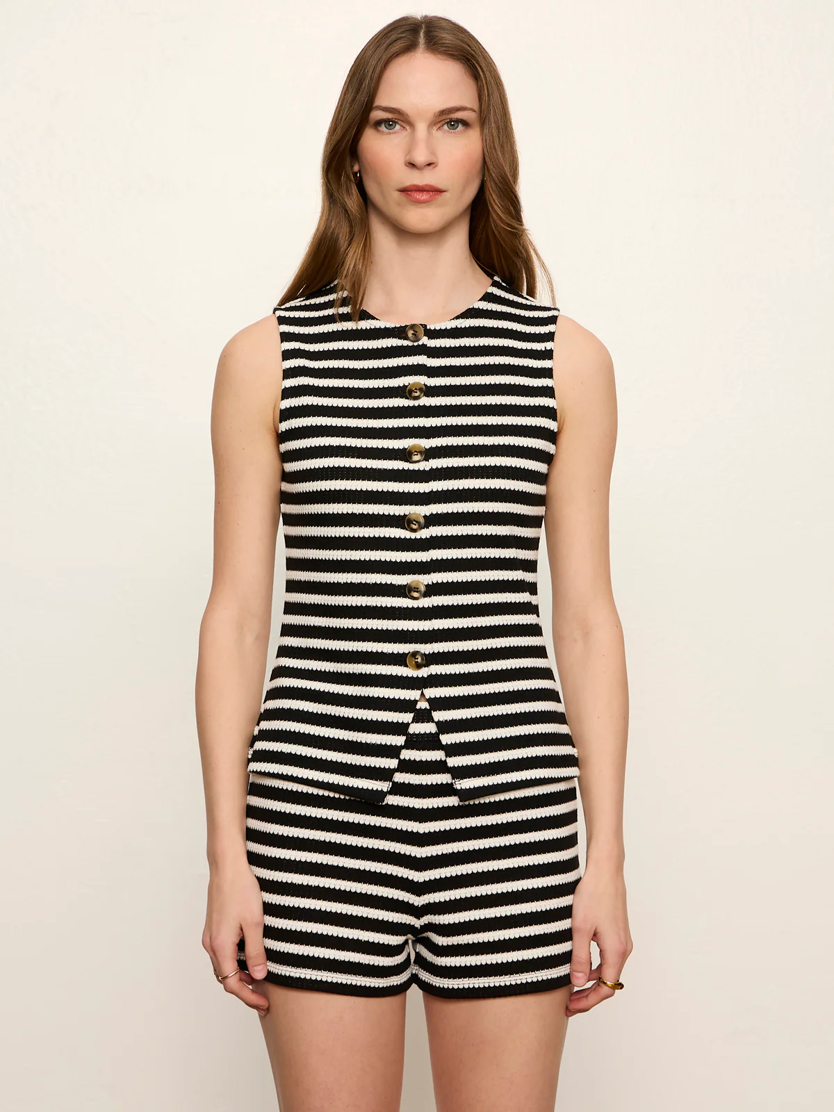 Nothing Extra Knit Vest Black/Chalk Stripe - Image 5