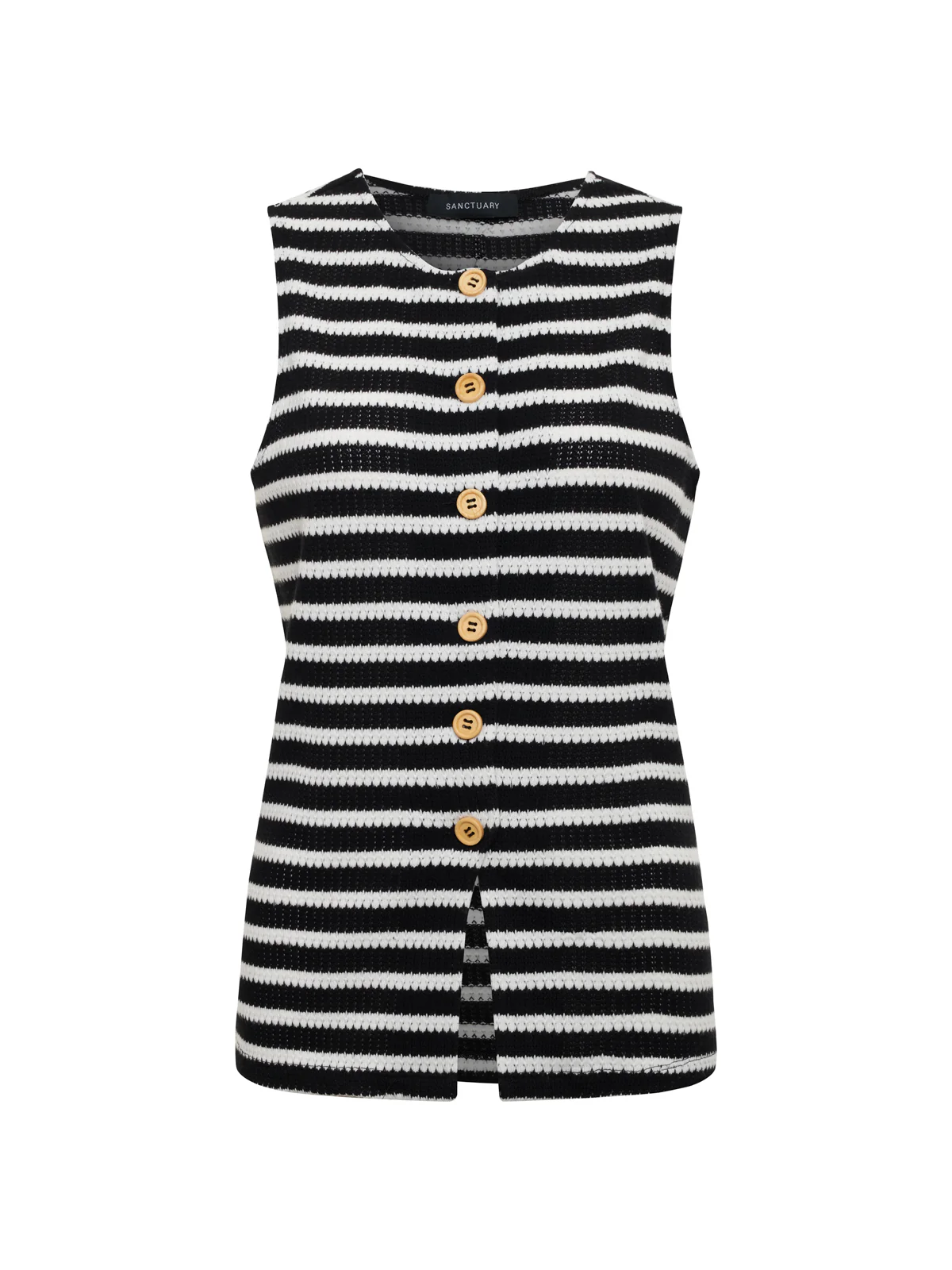 Nothing Extra Knit Vest Black/Chalk Stripe - Image 8