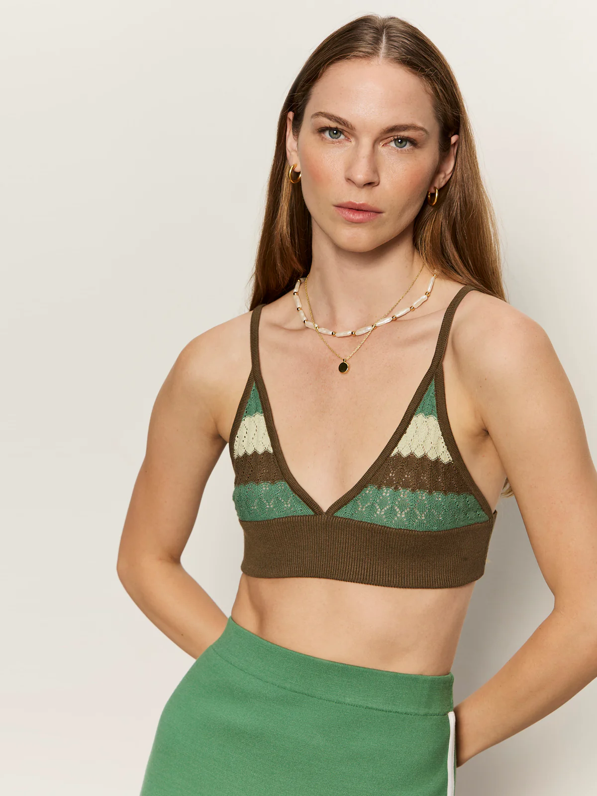 One And Only Knit Bralette Timber/Green Juice/Green Mist - Image 5