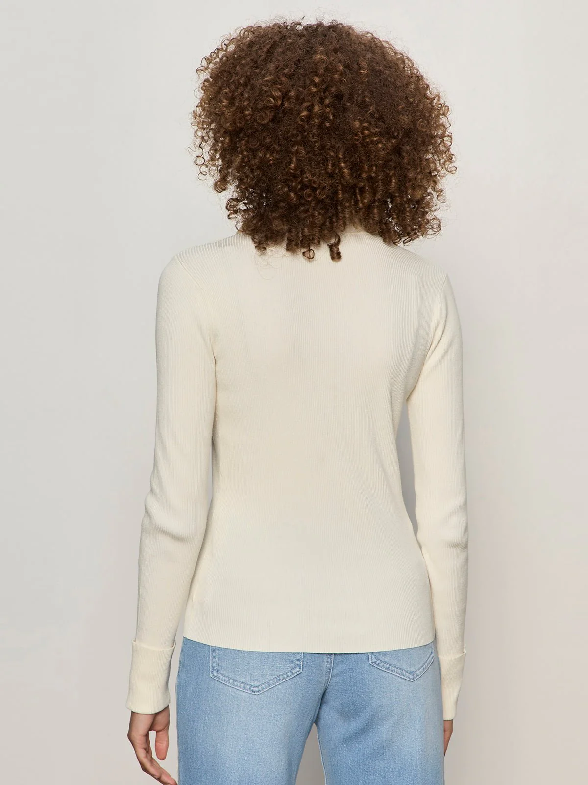 Only Yours Ribbed Zip Sweater Collagen - Image 5