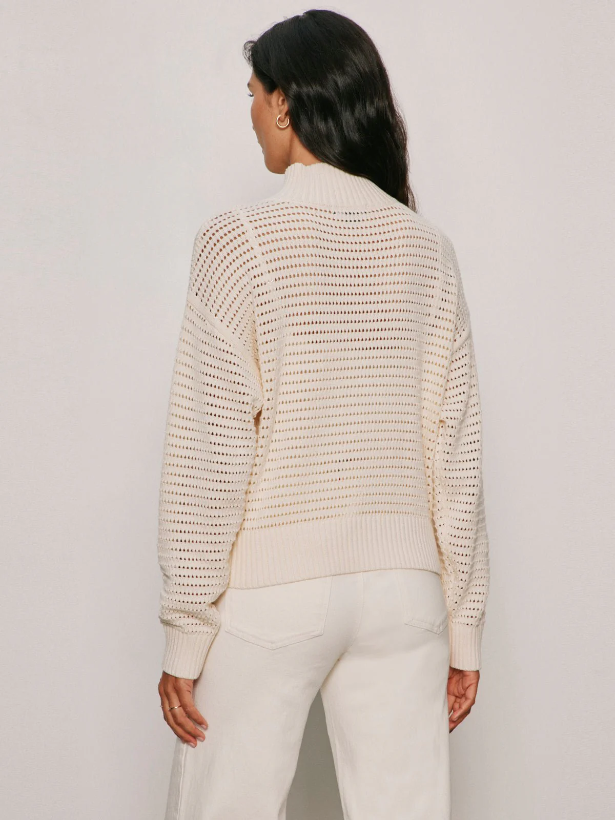 Open Knit 1/2 Zip Sweater Collagen - Image 5