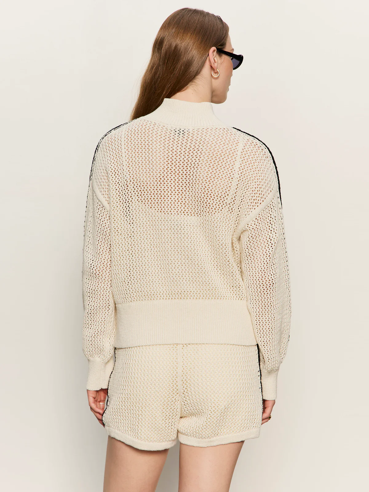 Open Stitch Track Jacket Collagen/Black - Image 3