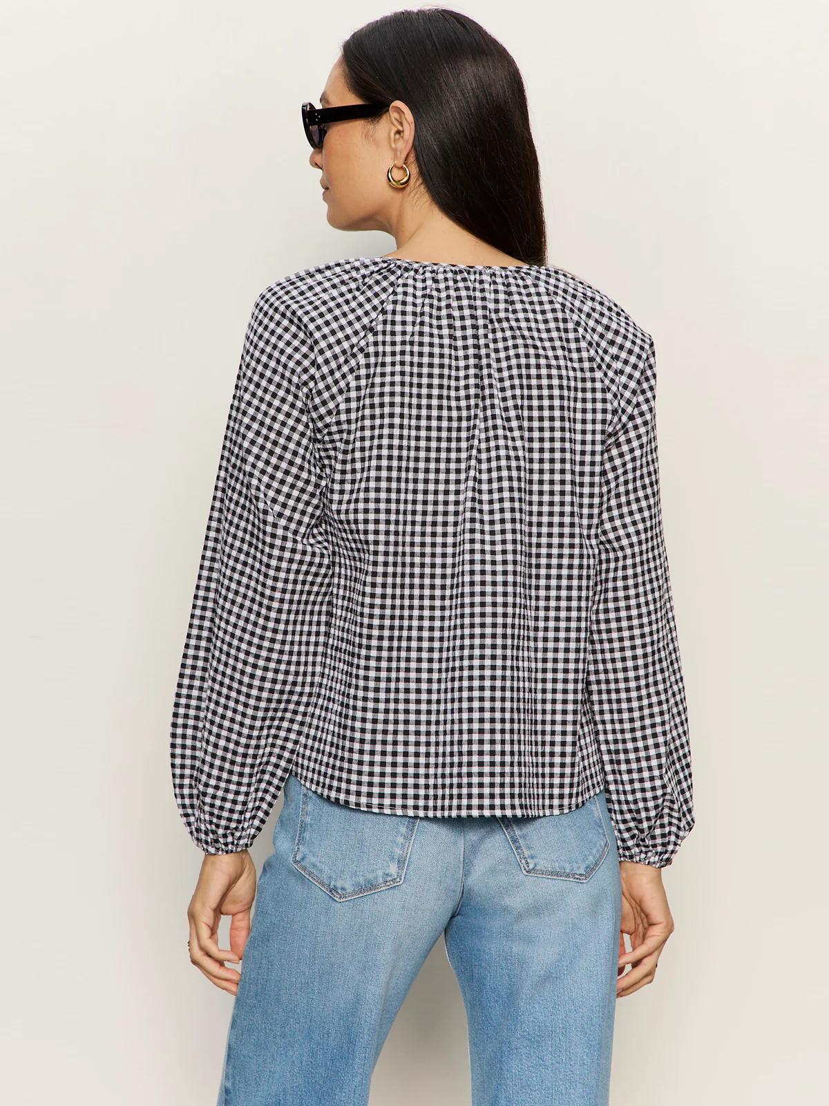 Perfect Gingham Button Blouse Picnic - Image 4