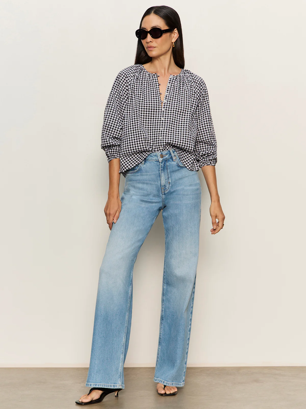 Perfect Gingham Button Blouse Picnic - Image 6