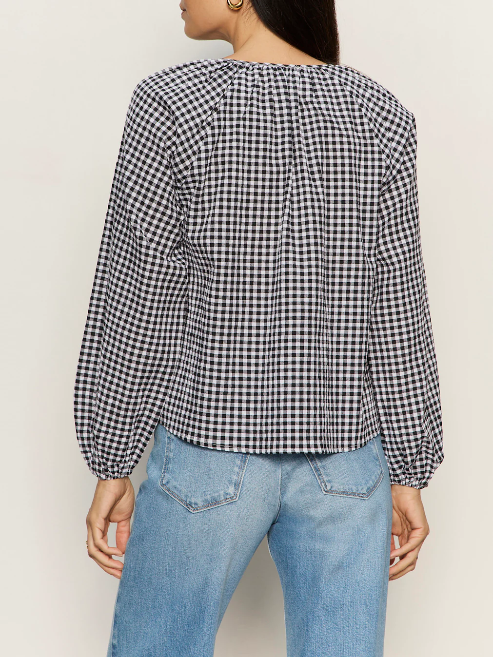 Perfect Gingham Button Blouse Picnic Petite Sizing - Image 3