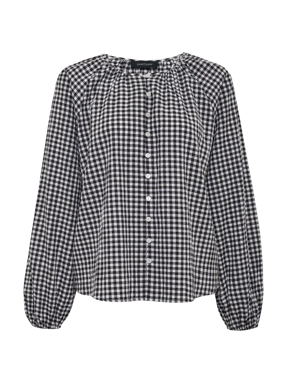 Perfect Gingham Button Blouse Picnic Petite Sizing - Image 4