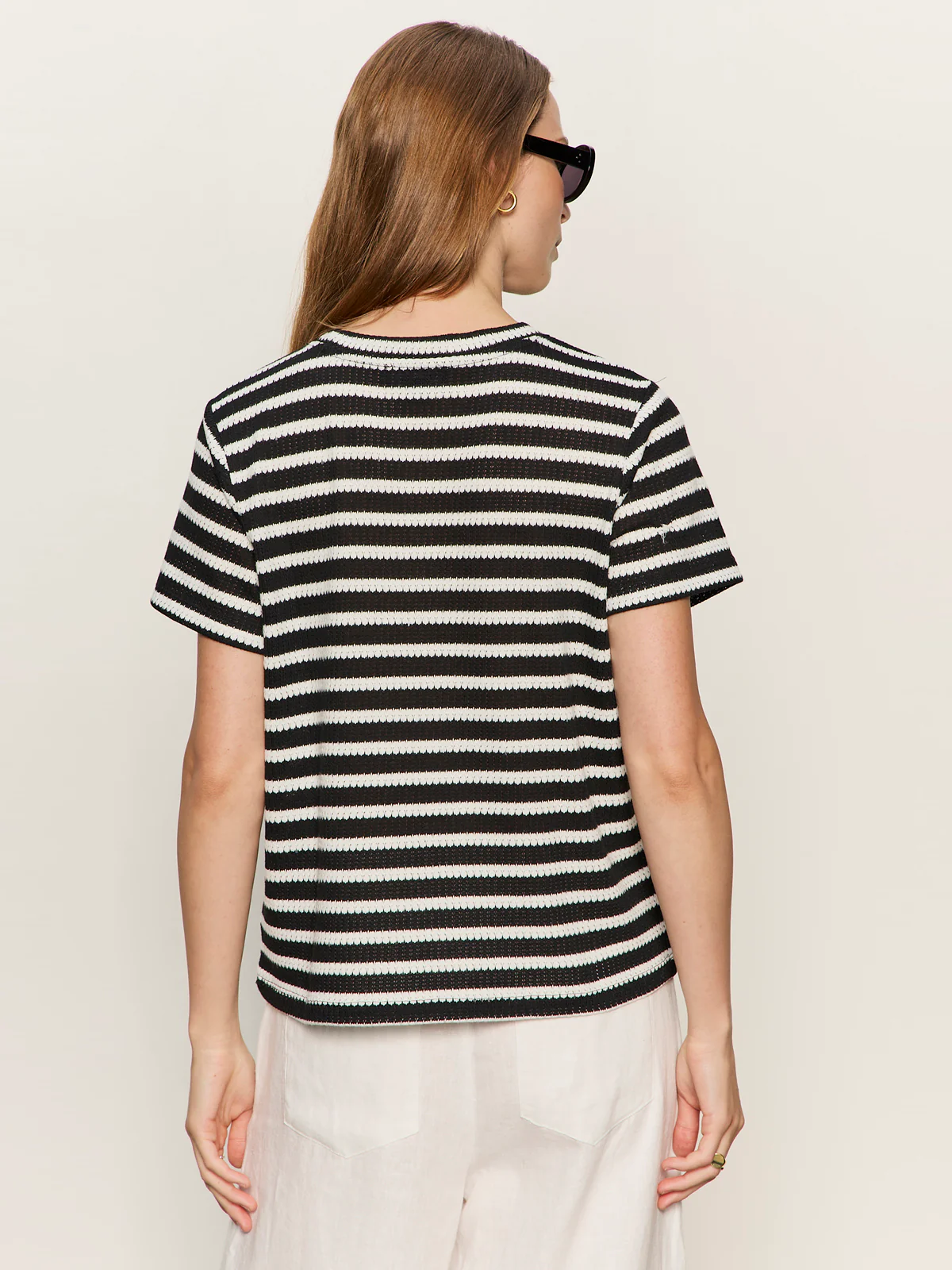 Perfect Textured Tee Black/Chalk Stripe - Image 2