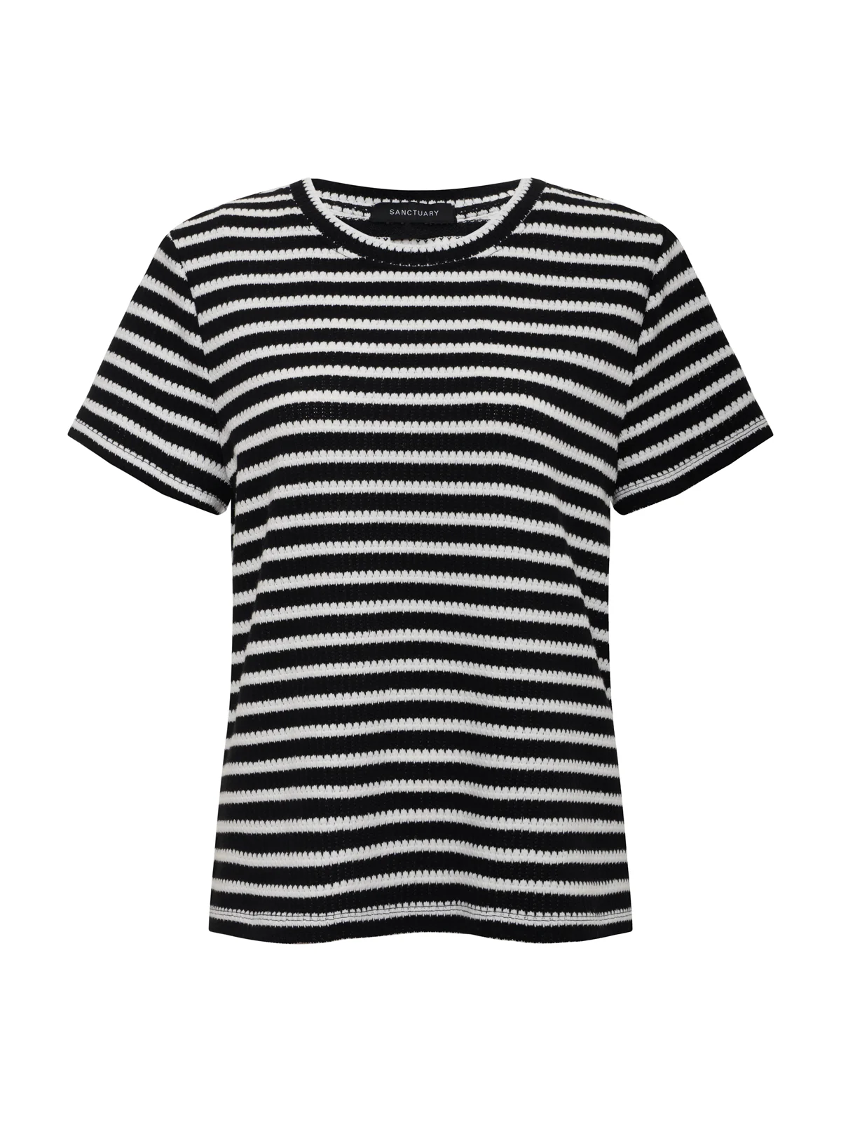 Perfect Textured Tee Black/Chalk Stripe - Image 6