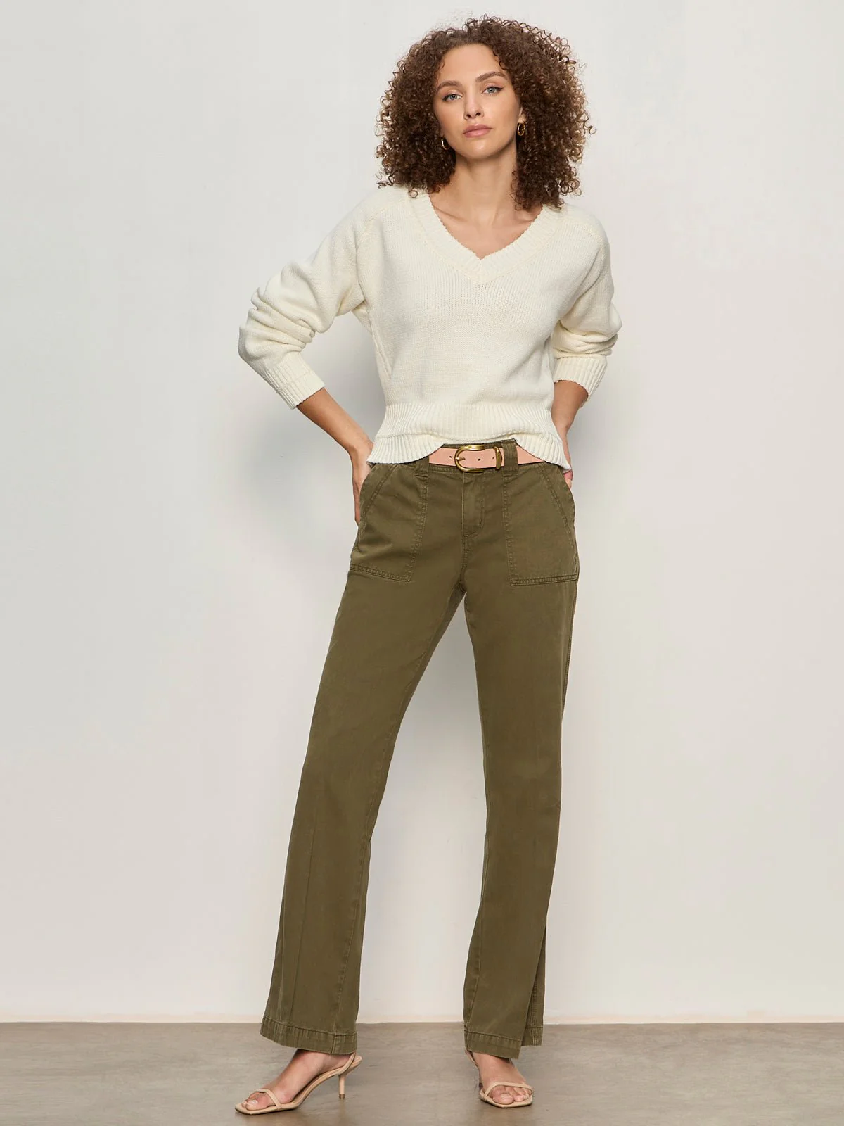 Perfect V-Neck Sweater Vintage Ivory - Image 6