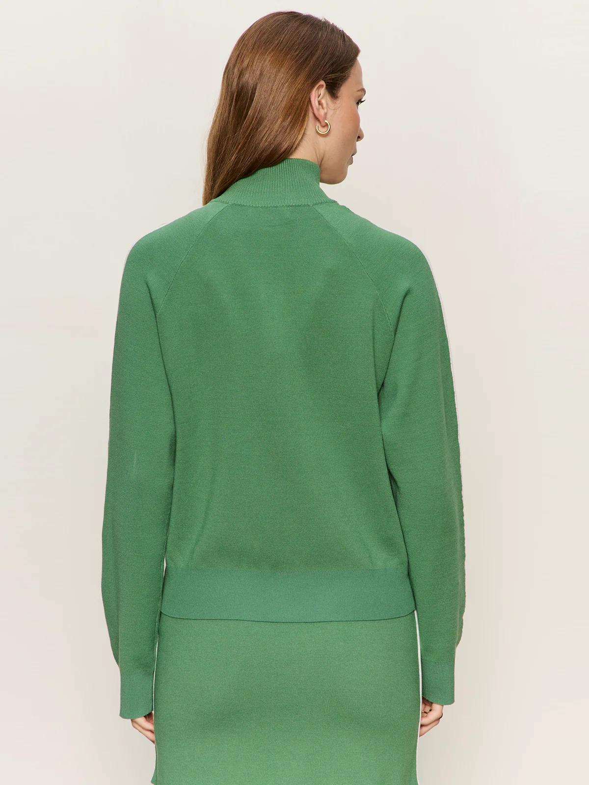 Places To Be Knit Track Jacket Green Juice/Chalk - Image 4