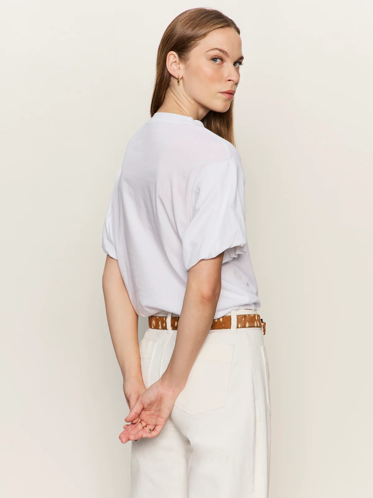 Pleat Bubble Tee White - Image 2