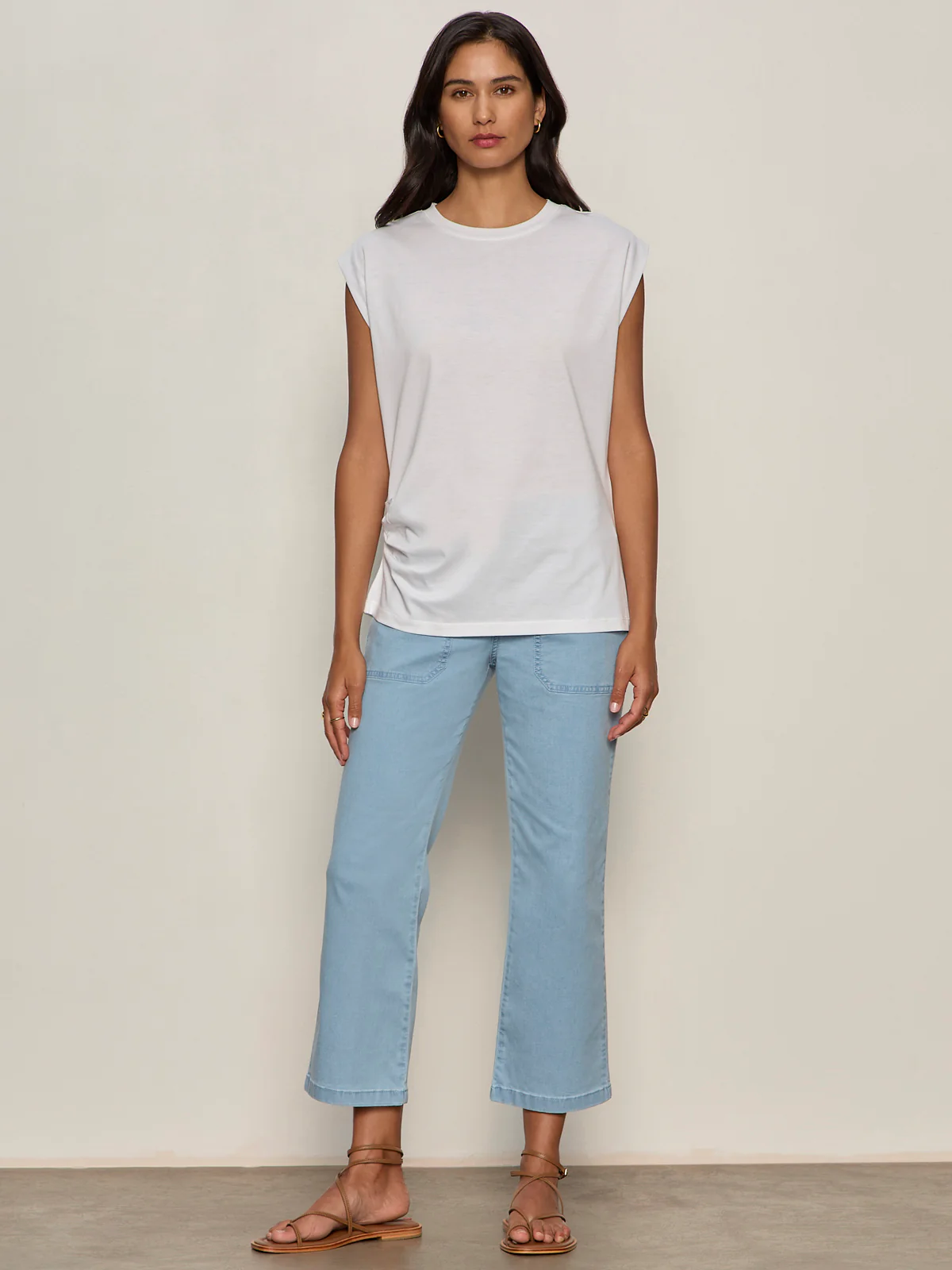Pleated Muscle Tee White - Image 6