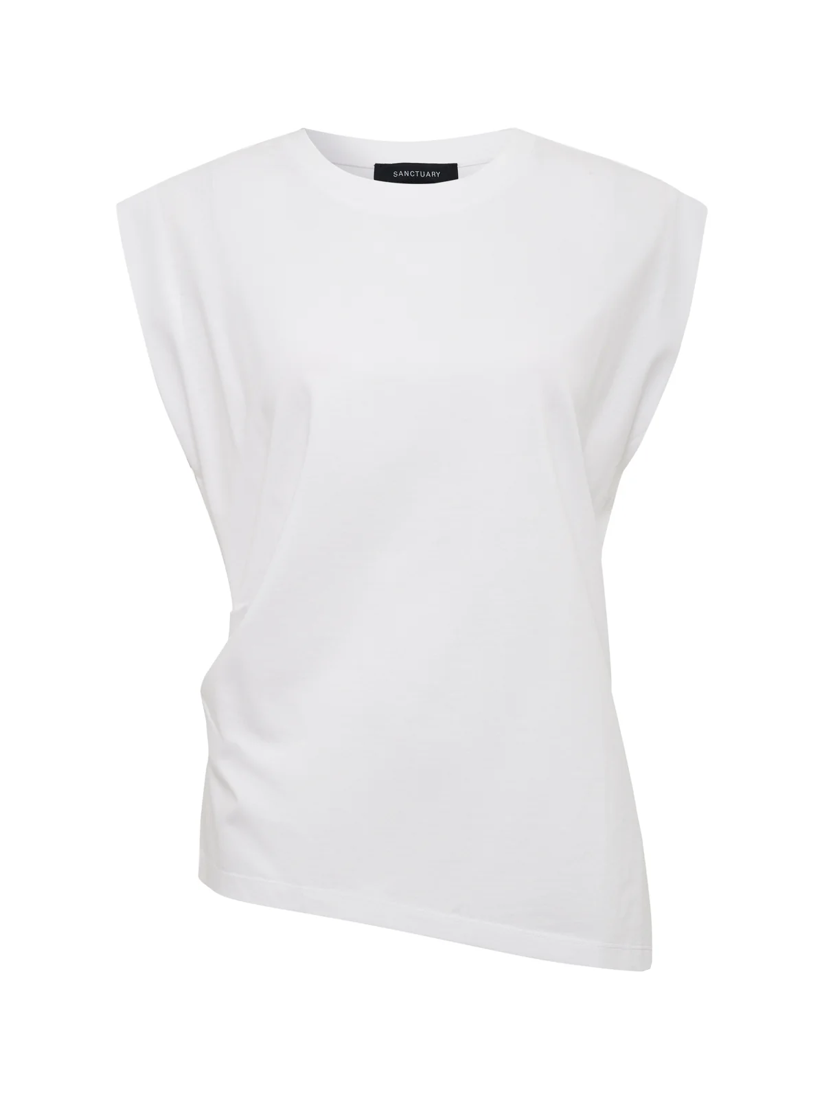 Pleated Muscle Tee White - Image 7
