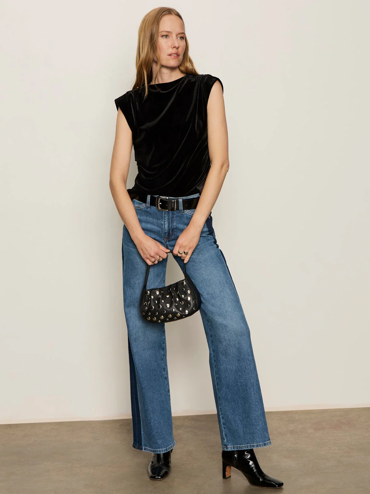 Pleated Sleeveless Top Black - Image 5