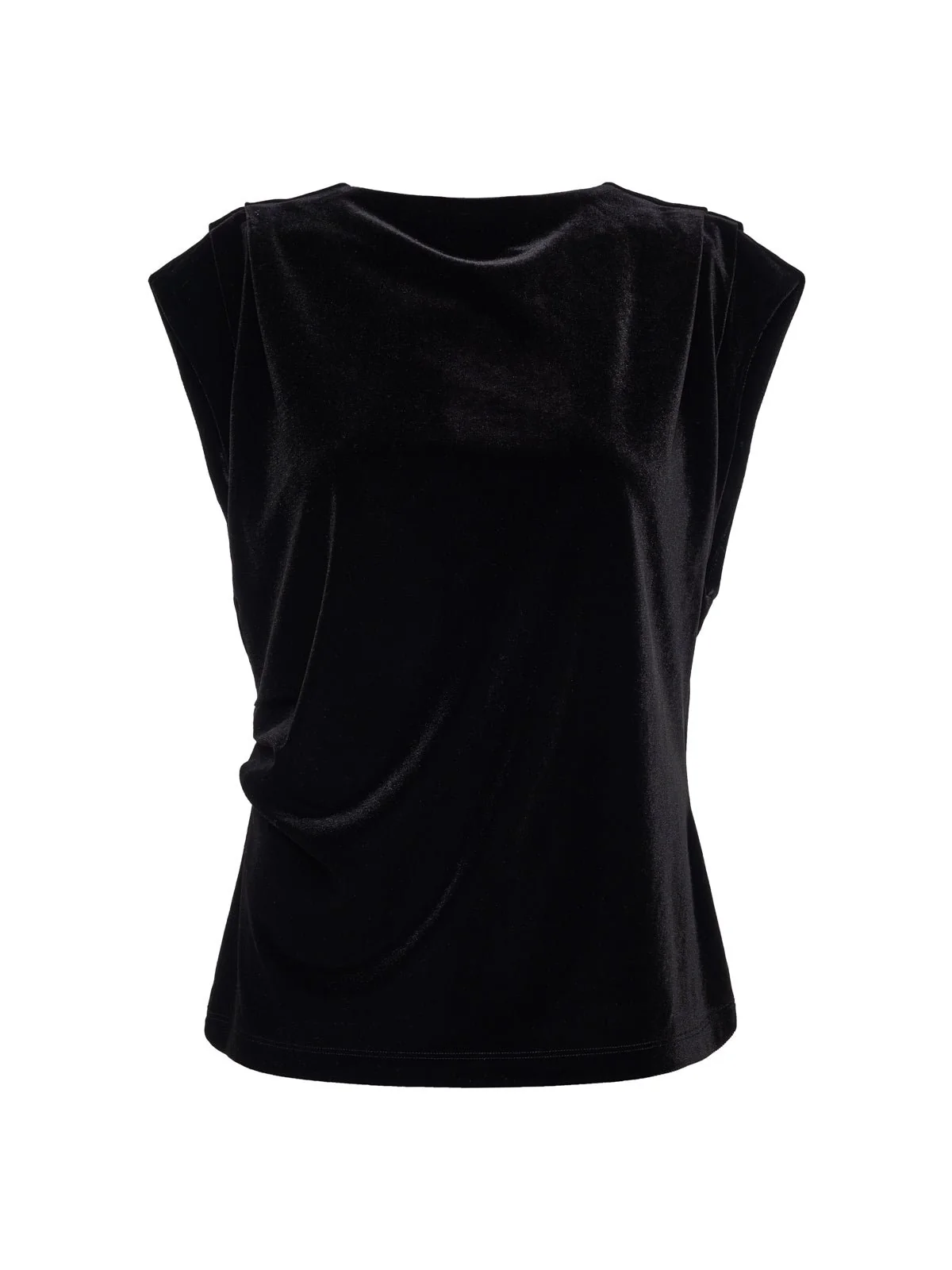 Pleated Sleeveless Top Black - Image 6