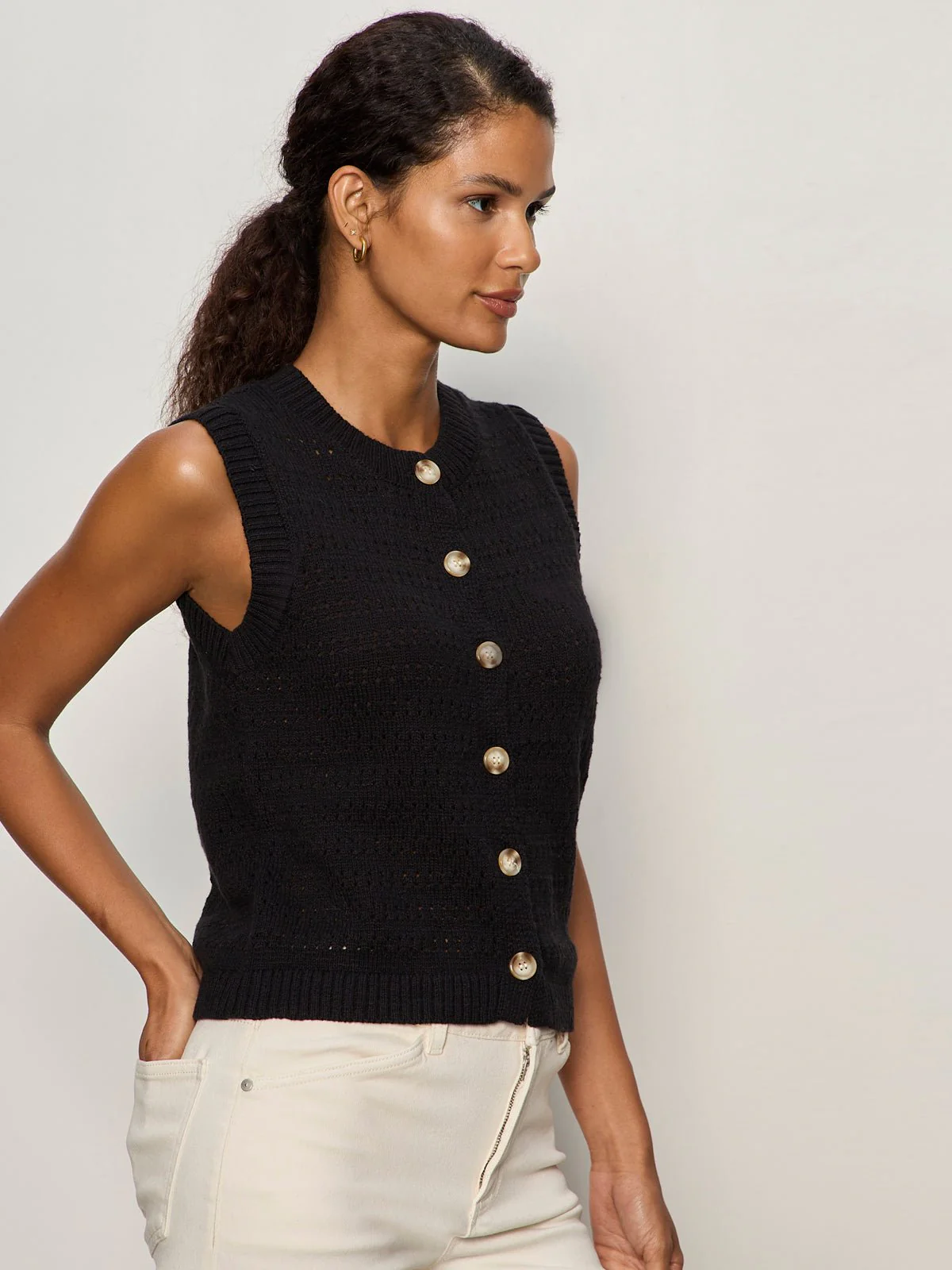 Pointelle Shell Black - Image 3