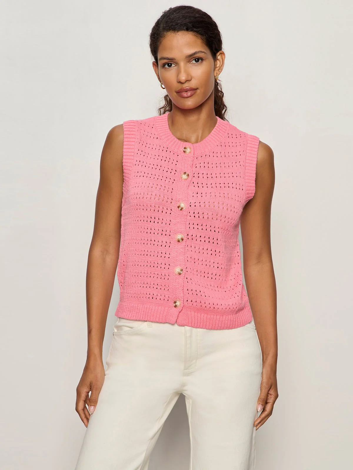 Pointelle Shell Bloom Pink - Image 3