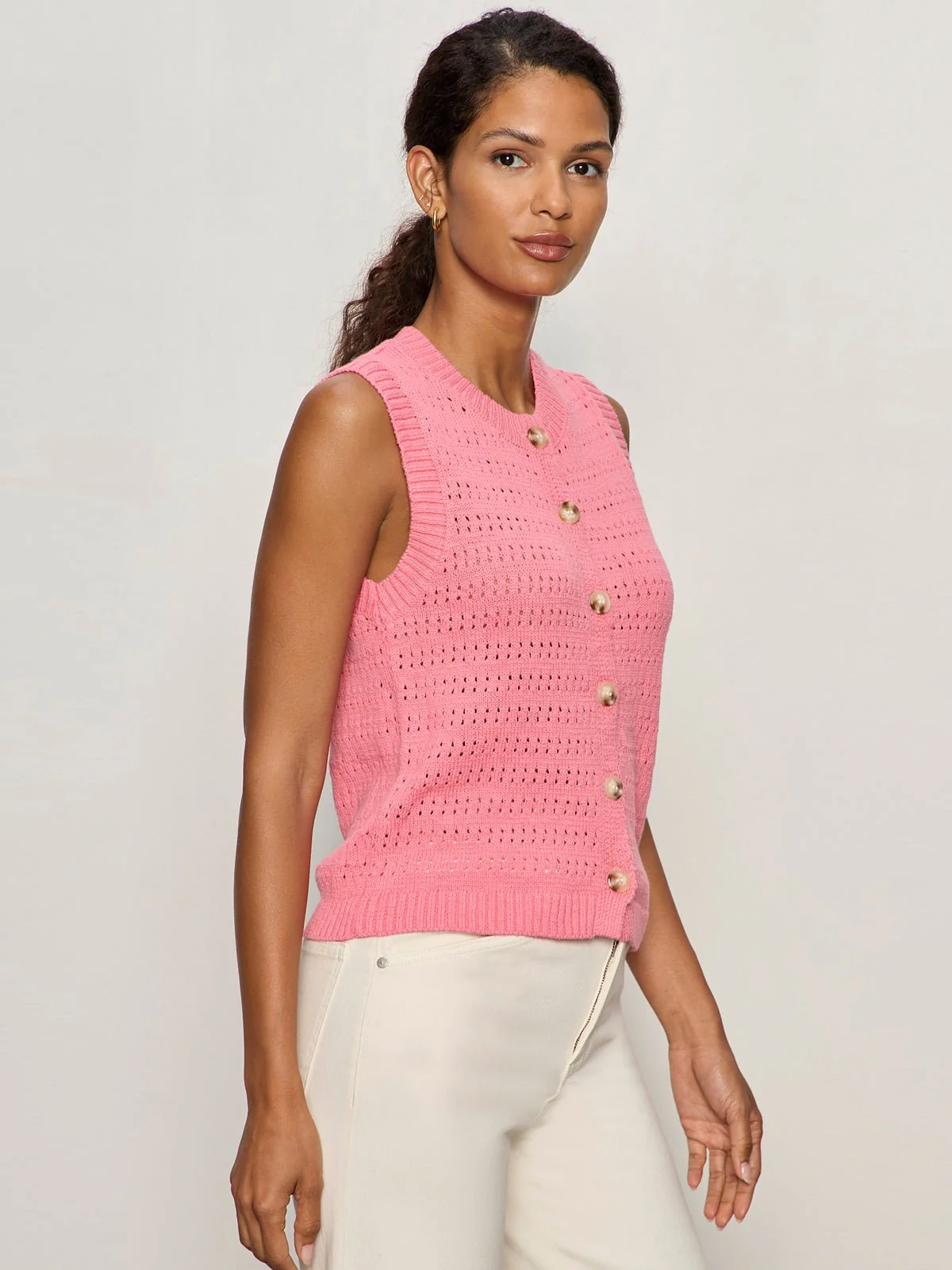 Pointelle Shell Bloom Pink - Image 4