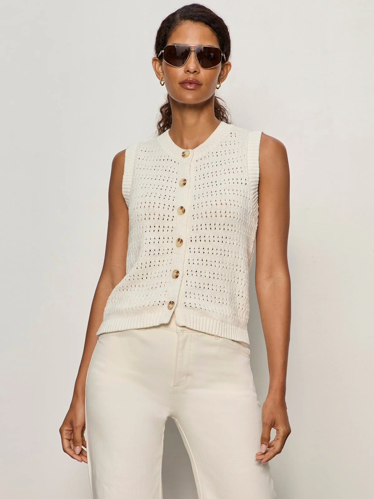 Pointelle Shell Vintage Ivory - Image 3