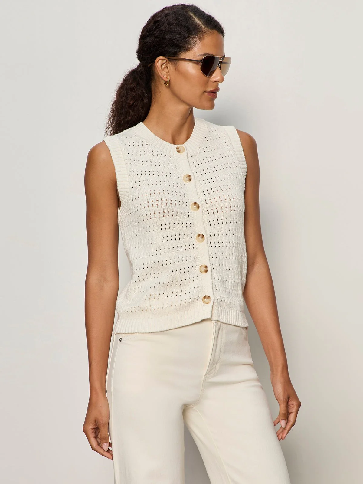 Pointelle Shell Vintage Ivory - Image 4