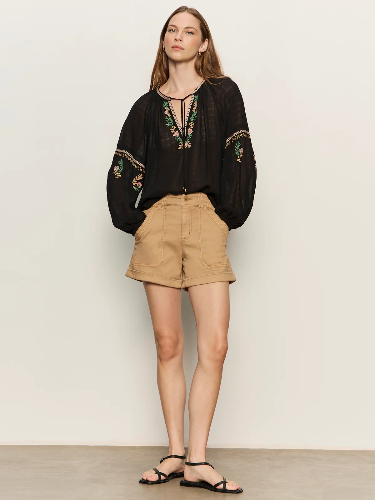 Raye Embroidered Blouse Black - Image 5