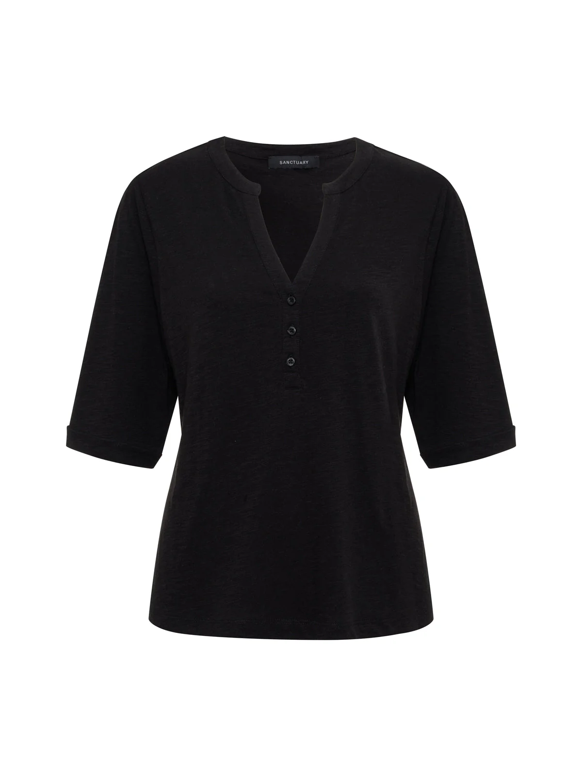 Rolled Sleeve Tee Black - Image 7