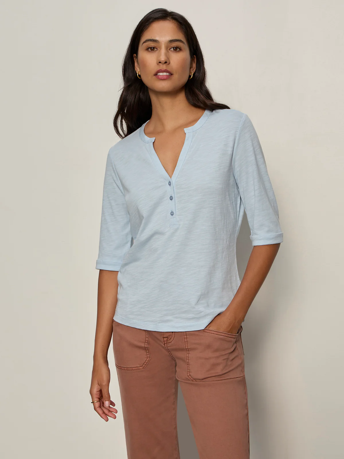 Rolled Sleeve Tee Blue Aura - Image 4