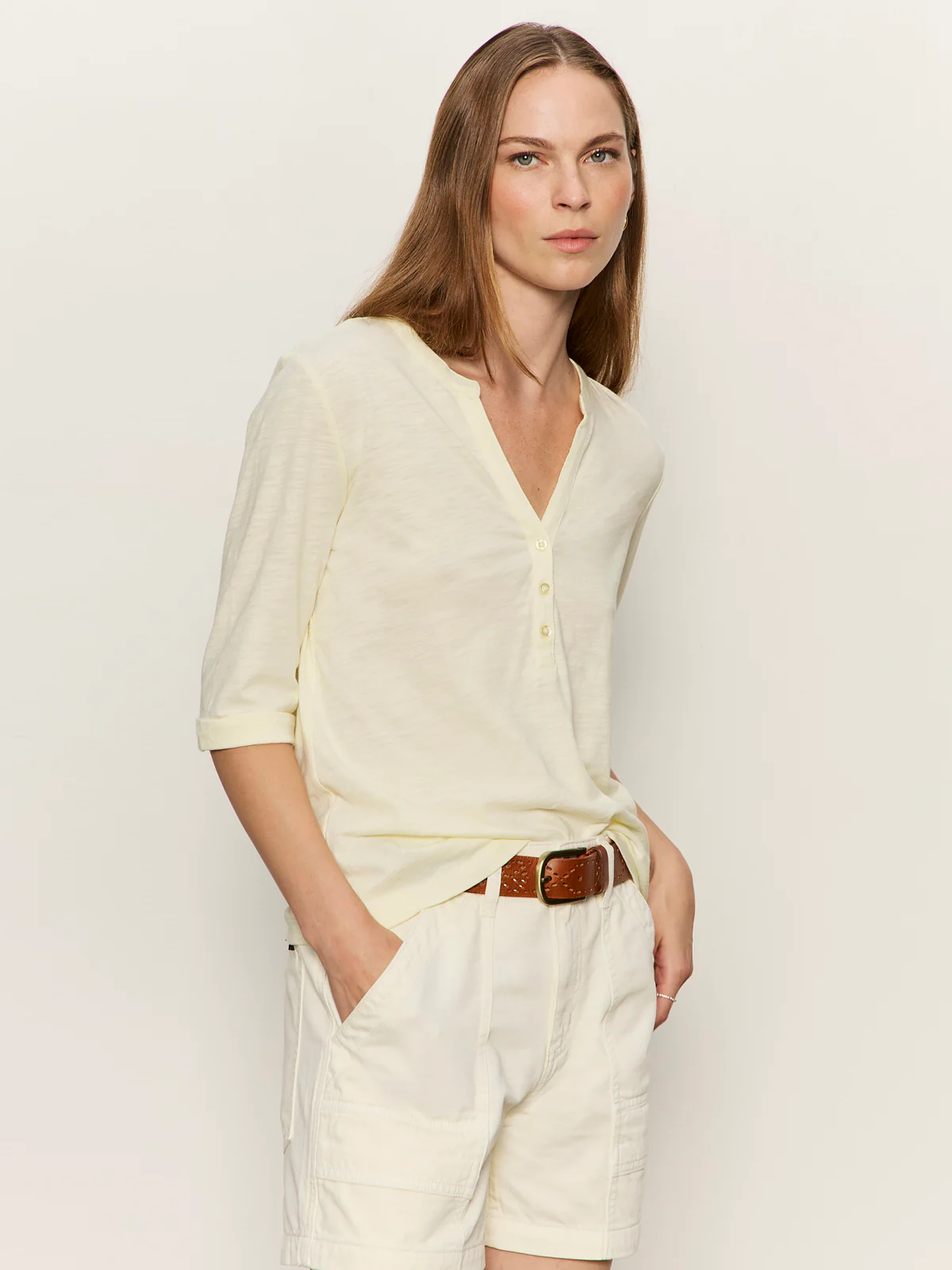Rolled Sleeve Tee Lemon Drop - Image 3