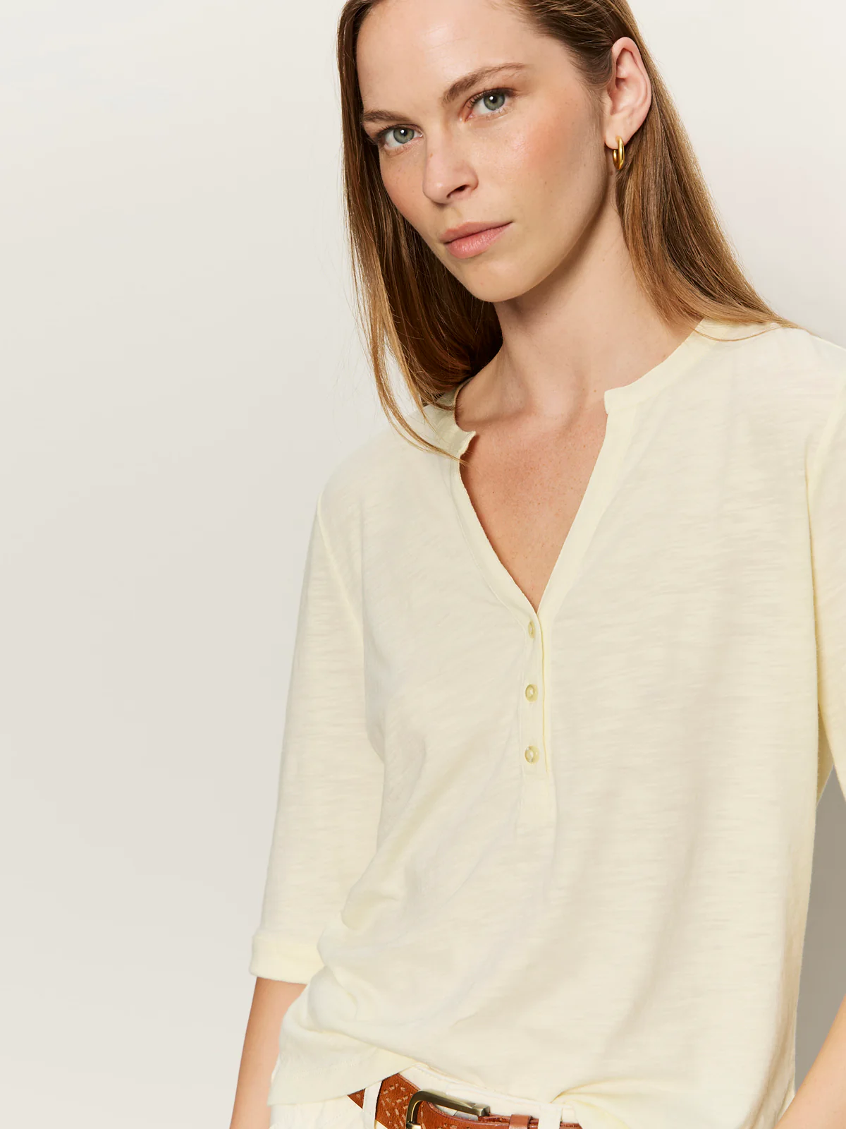 Rolled Sleeve Tee Lemon Drop - Image 4