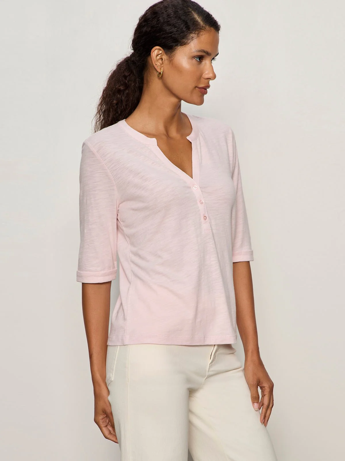 Rolled Sleeve Tee Oxygen Pink - Image 3