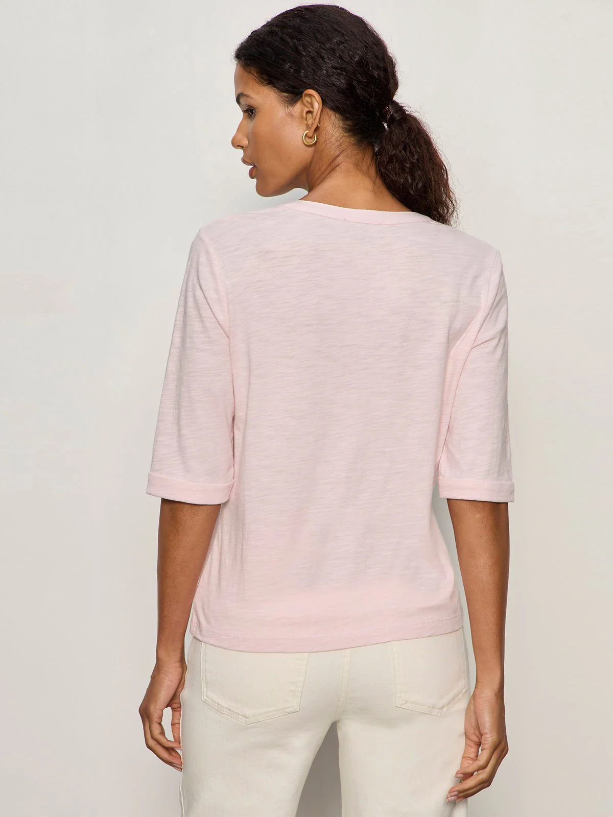 Rolled Sleeve Tee Oxygen Pink - Image 4