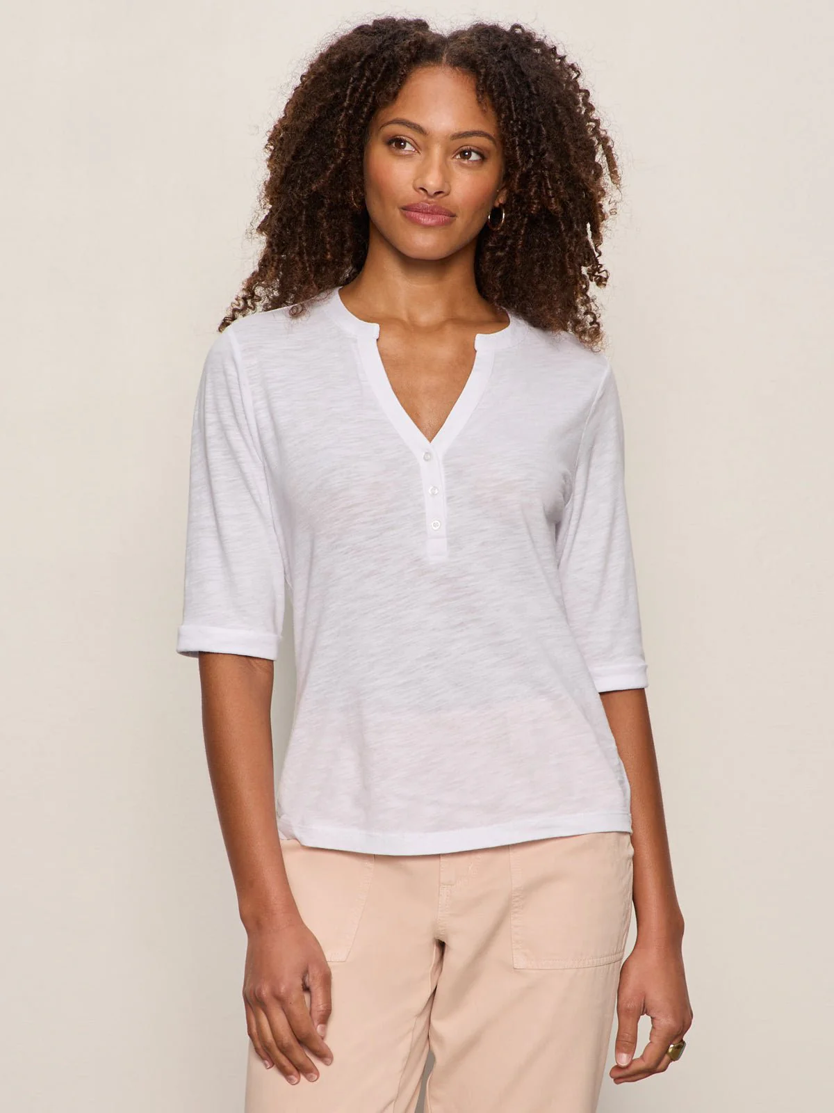 Rolled Sleeve Tee White - Image 3