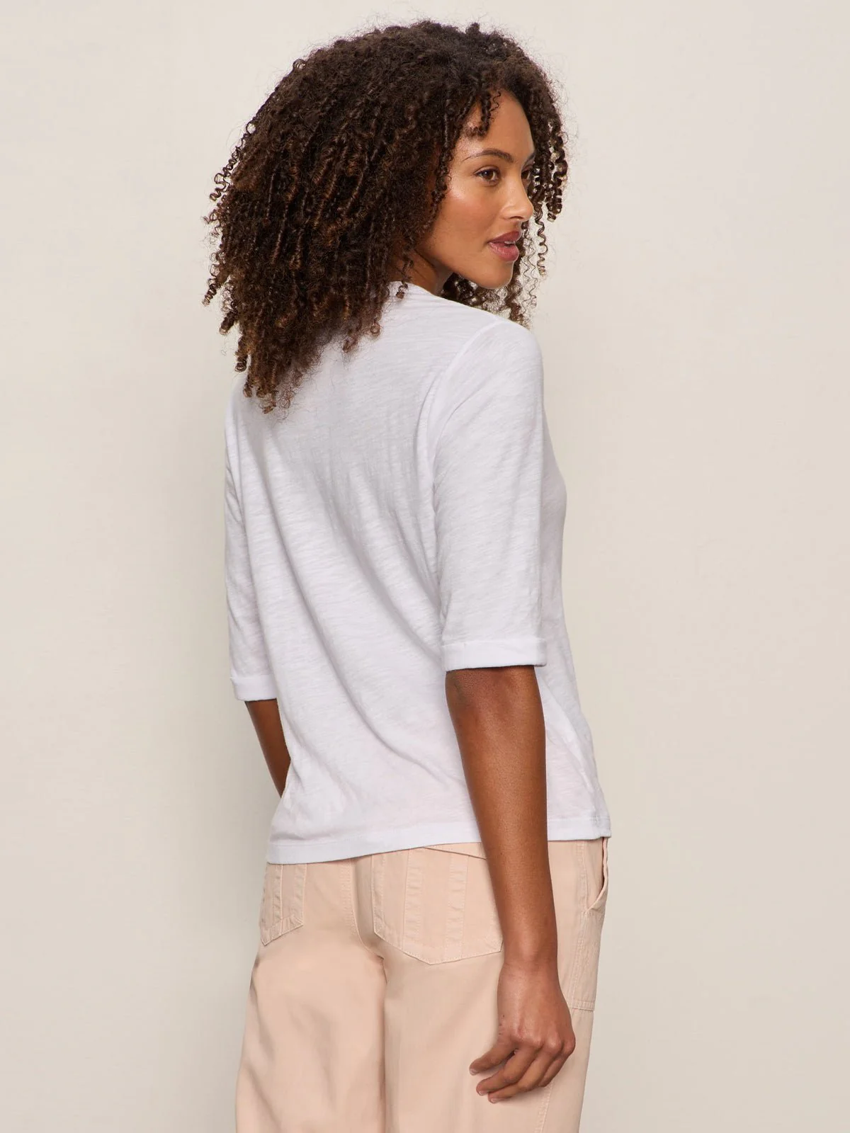 Rolled Sleeve Tee White - Image 5