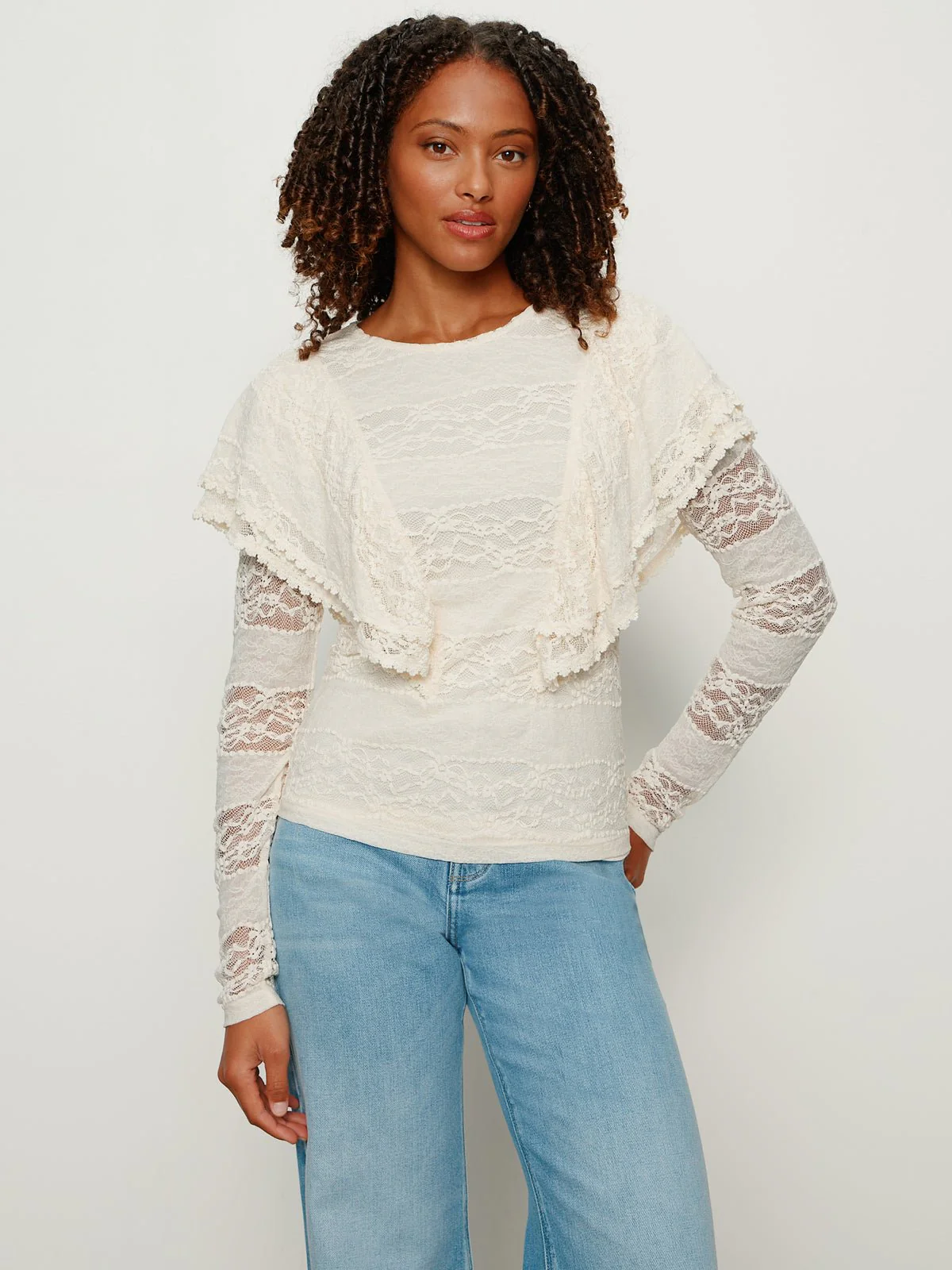 Ruffle Lace Tee Vintage Ivory - Image 5