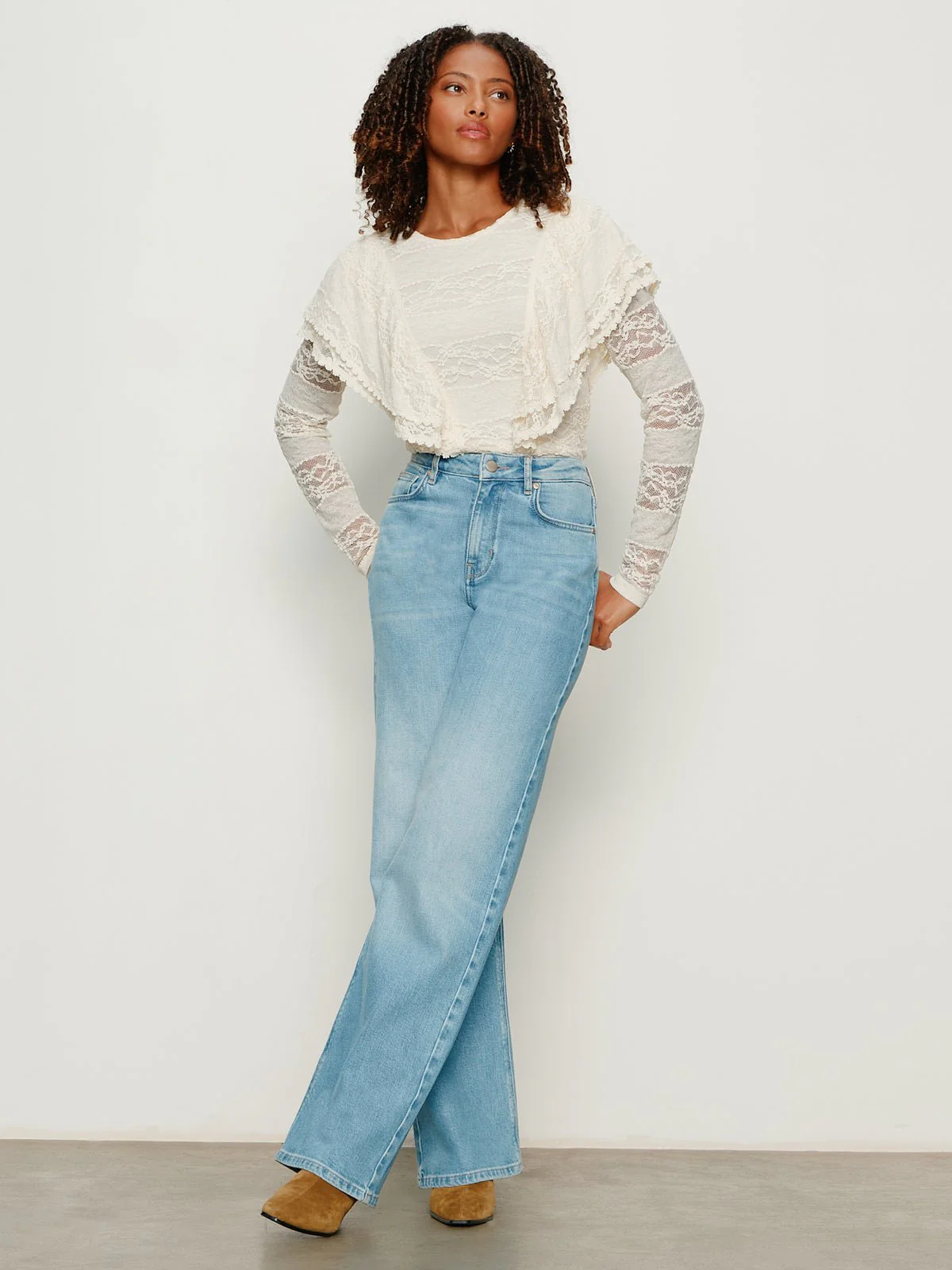 Ruffle Lace Tee Vintage Ivory - Image 6