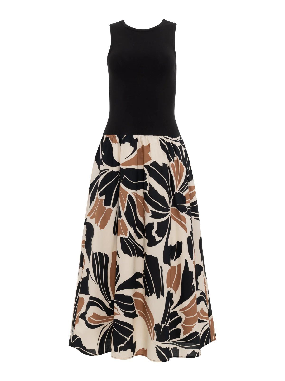 Sandbar Mix Media Midi Dress Lotus with Black - Image 6