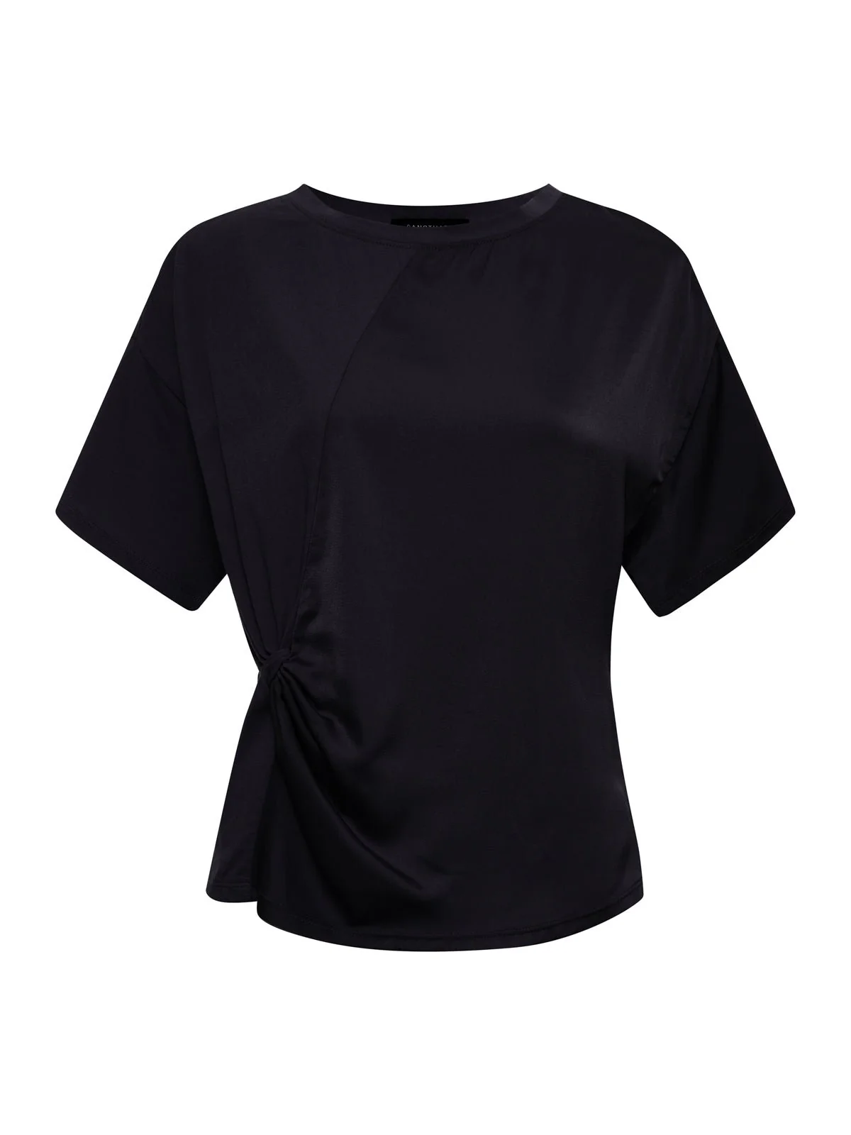 Satin Mix Tee Black - Image 7