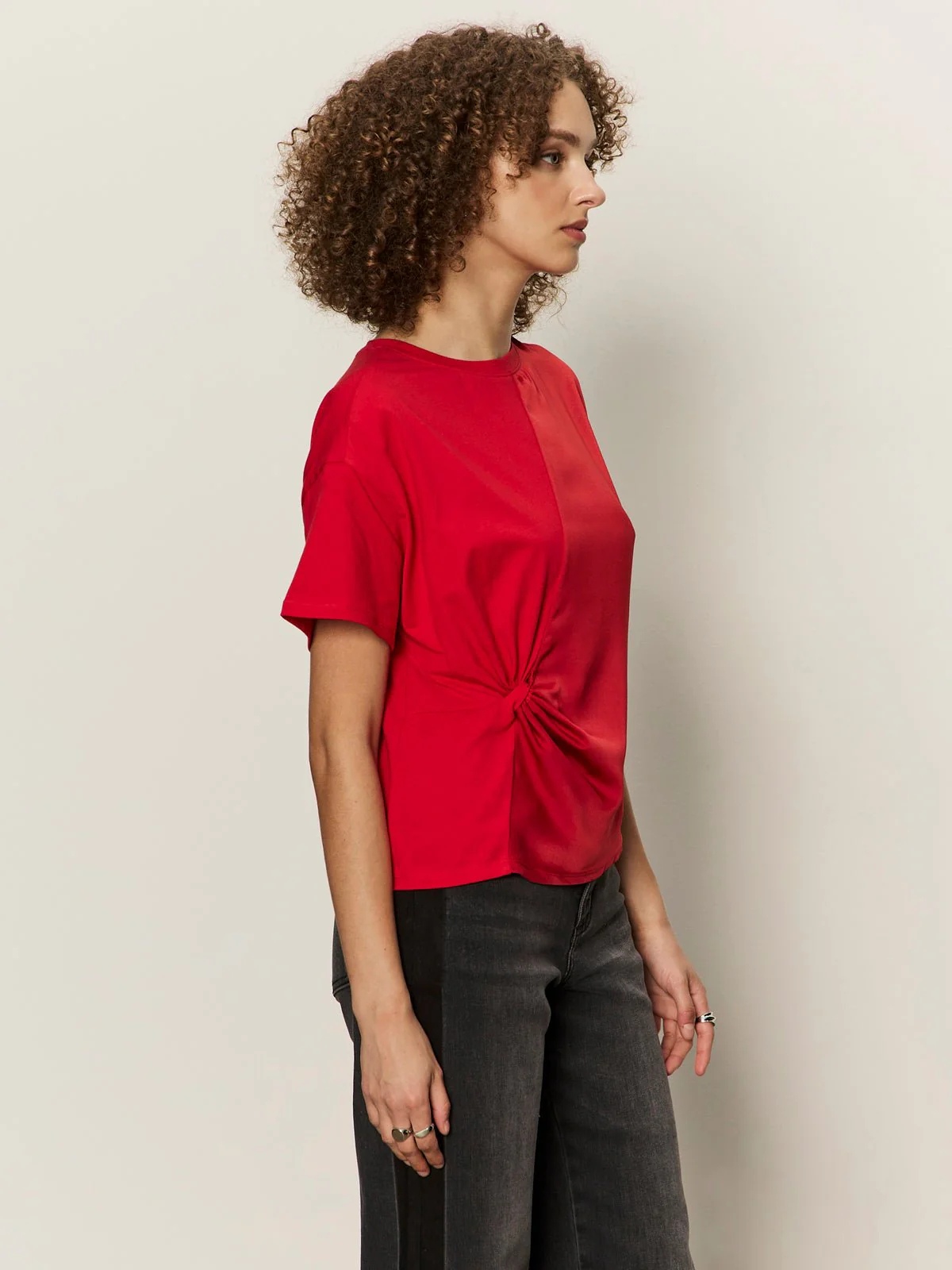Satin Mix Tee Cherry Lacquer - Image 2