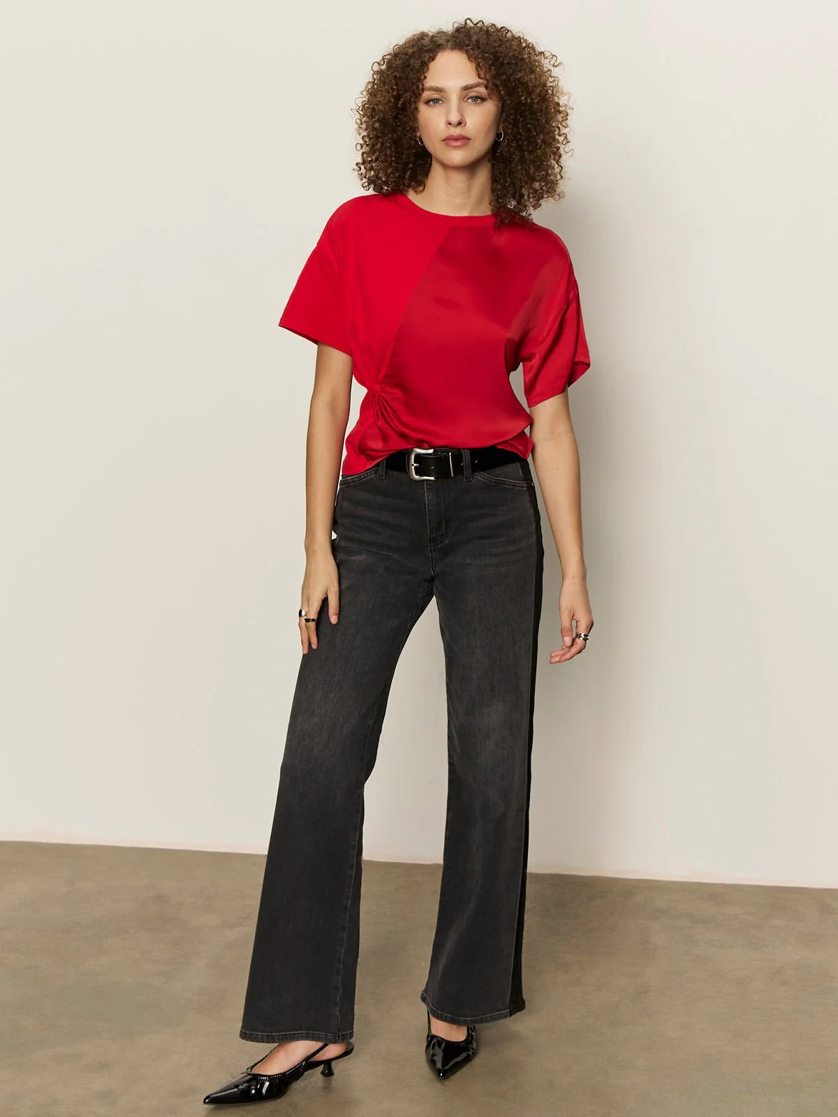 Satin Mix Tee Cherry Lacquer - Image 5