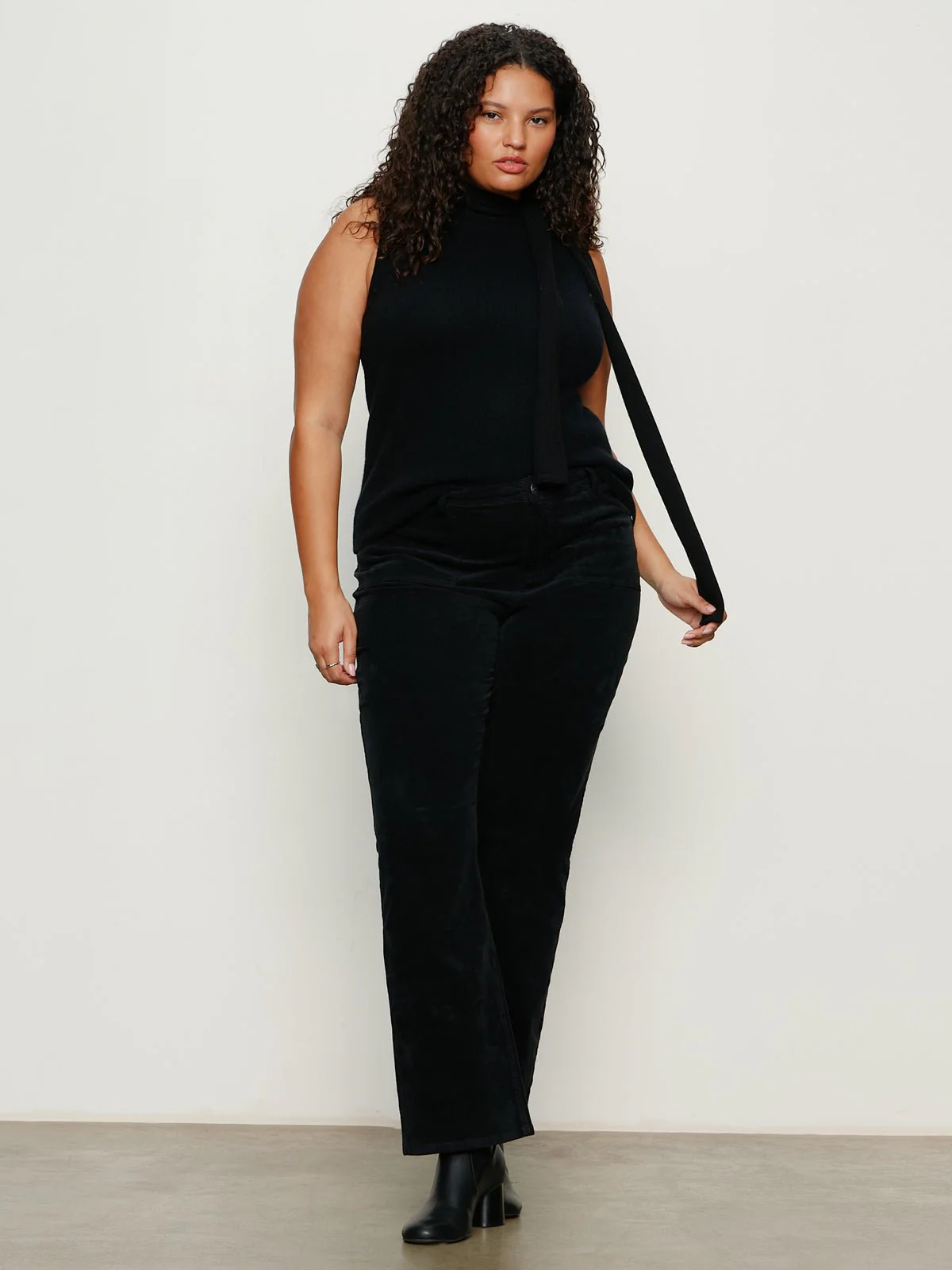Scarf Sweater Shell Black Extended Sizing - Image 3