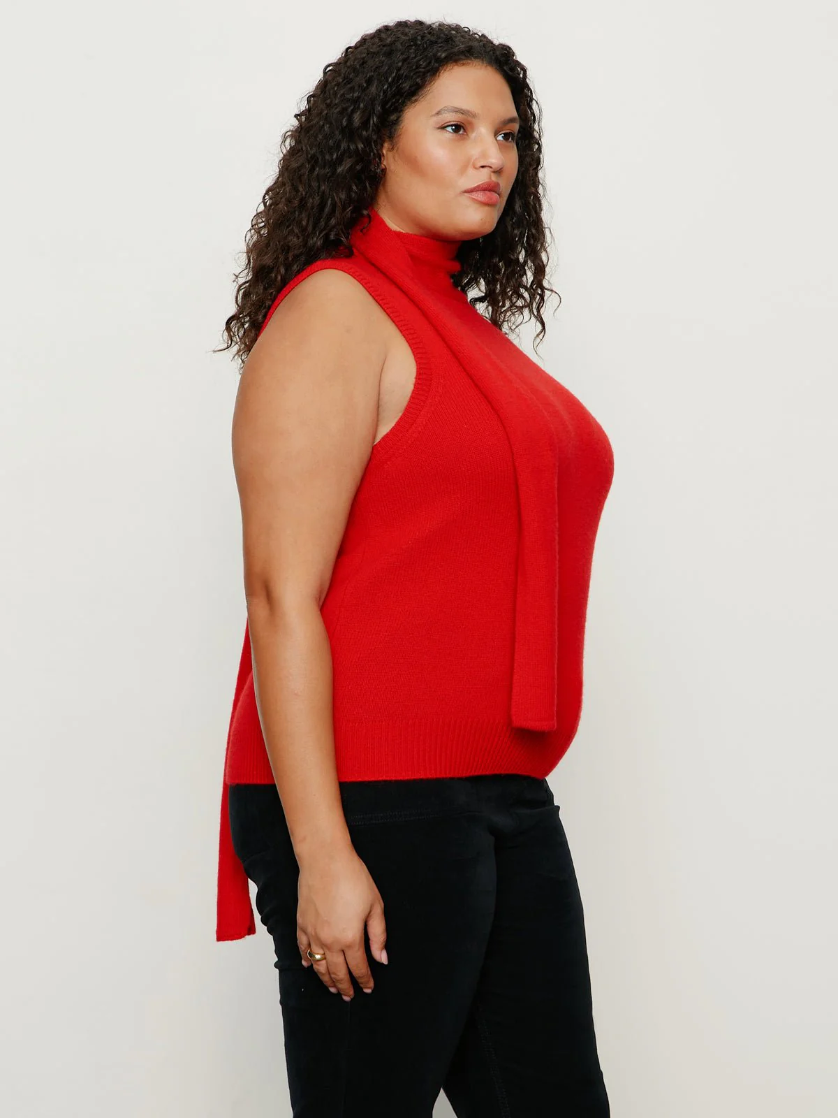 Scarf Sweater Shell Cherry Lacquer Extended Sizing - Image 3
