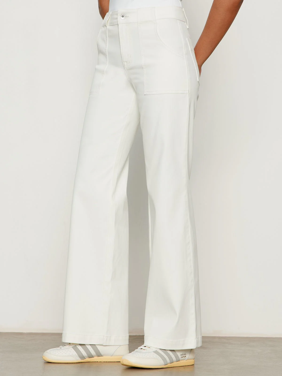 Sculpted Insider Wide Leg Pant Chalk - Image 4