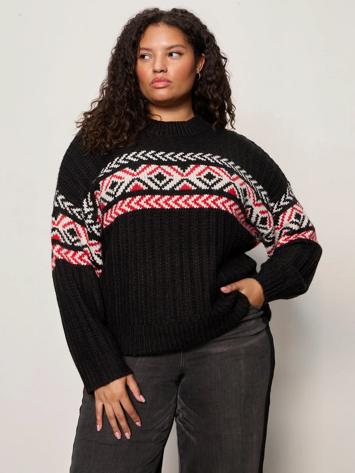 Send It Sweater Black Multi Extended Sizing - Image 2
