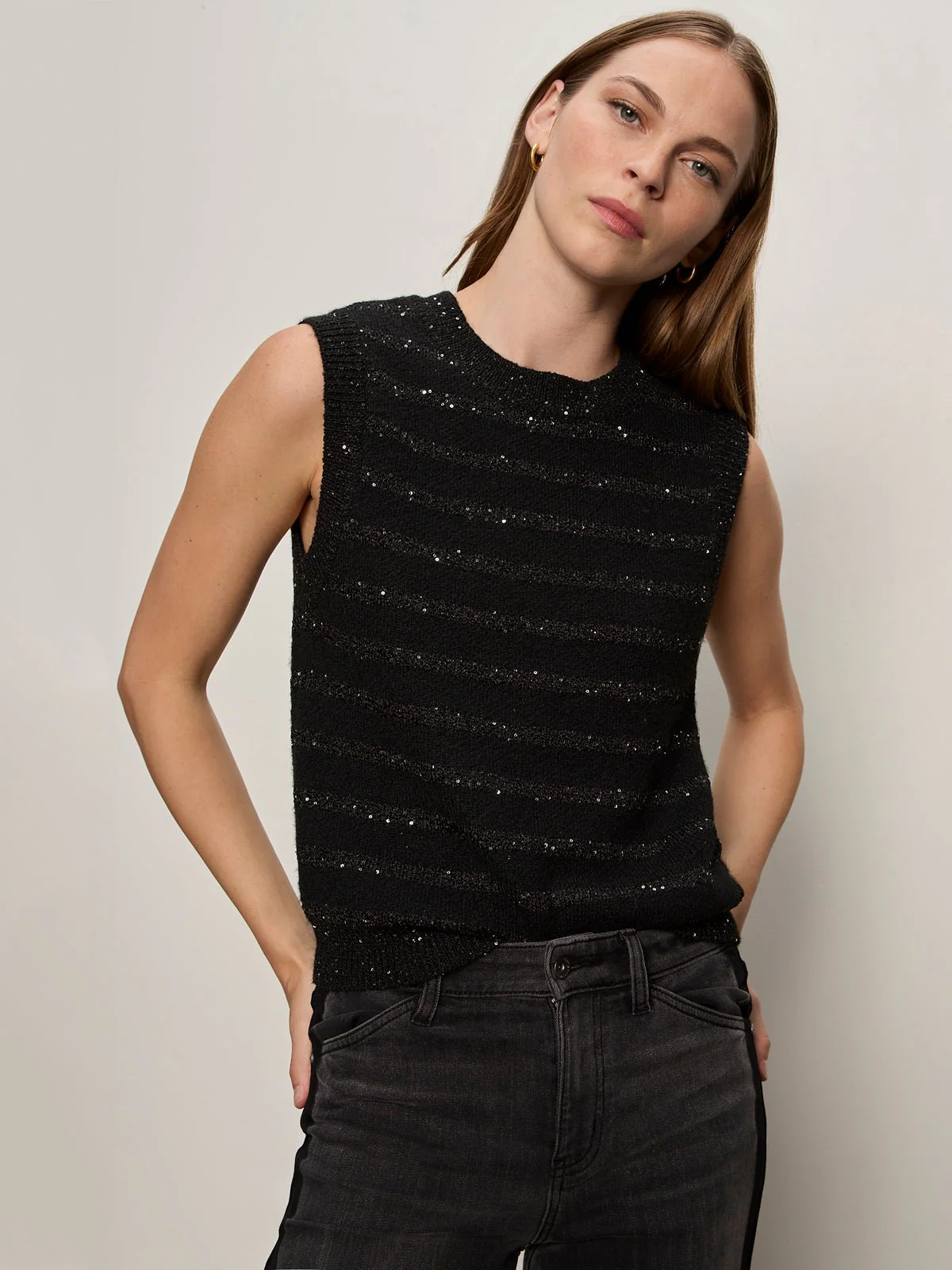 Shine Sweater Shell Black With Black Shine - Image 3