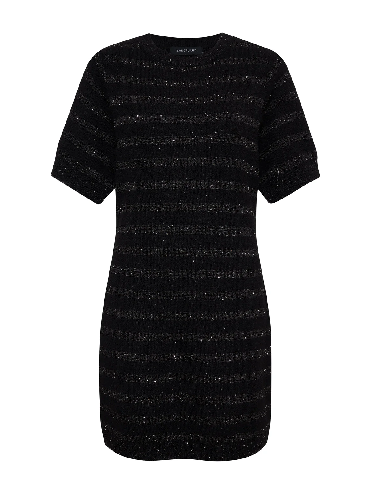 Shine T Shirt Sweater Dress Black With Black Shine - Image 6