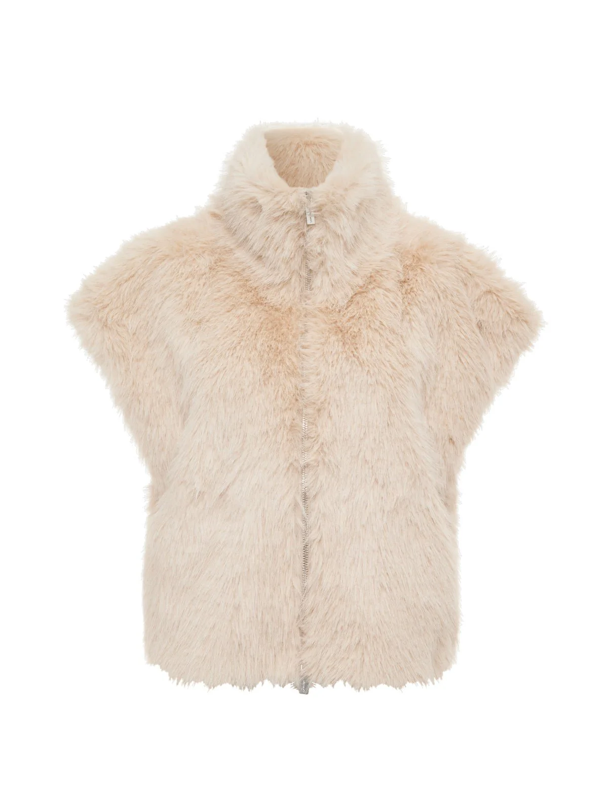 Silky Fur Vest Almond Cream Extended Sizing - Image 6